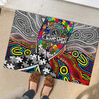 Autism Awareness Australia Collingwood Magpies Rubber Doormat Aboriginal Indigenous Art