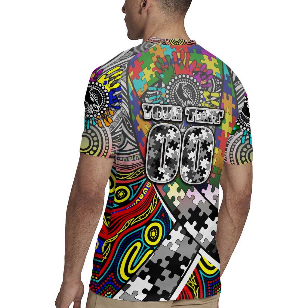 Autism Awareness Australia Collingwood Magpies Rugby Jersey Aboriginal Indigenous Art