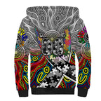 Autism Awareness Australia Collingwood Magpies Sherpa Hoodie Aboriginal Indigenous Art