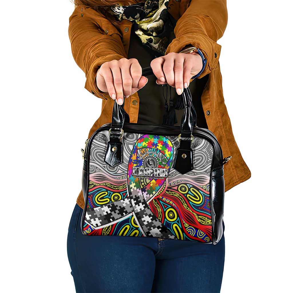 Autism Awareness Australia Collingwood Magpies Shoulder Handbag Aboriginal Indigenous Art
