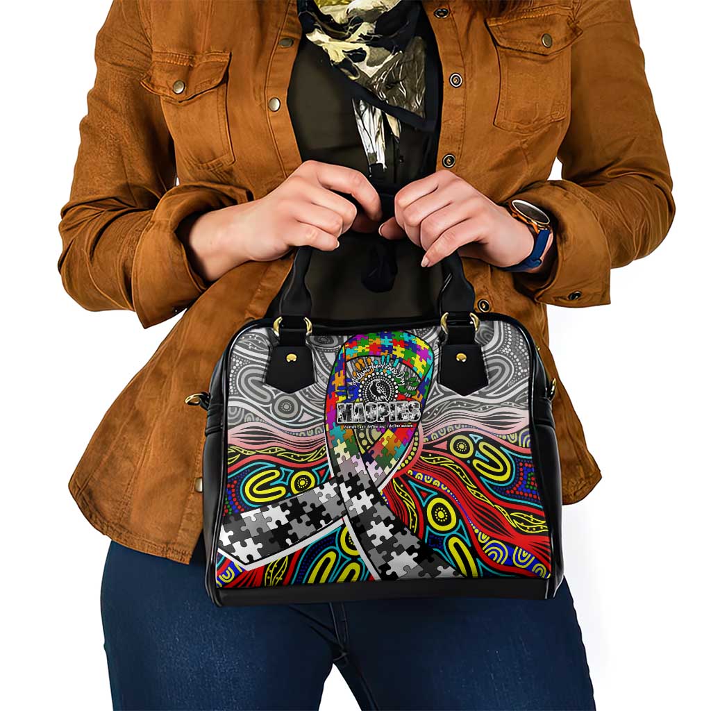 Autism Awareness Australia Collingwood Magpies Shoulder Handbag Aboriginal Indigenous Art