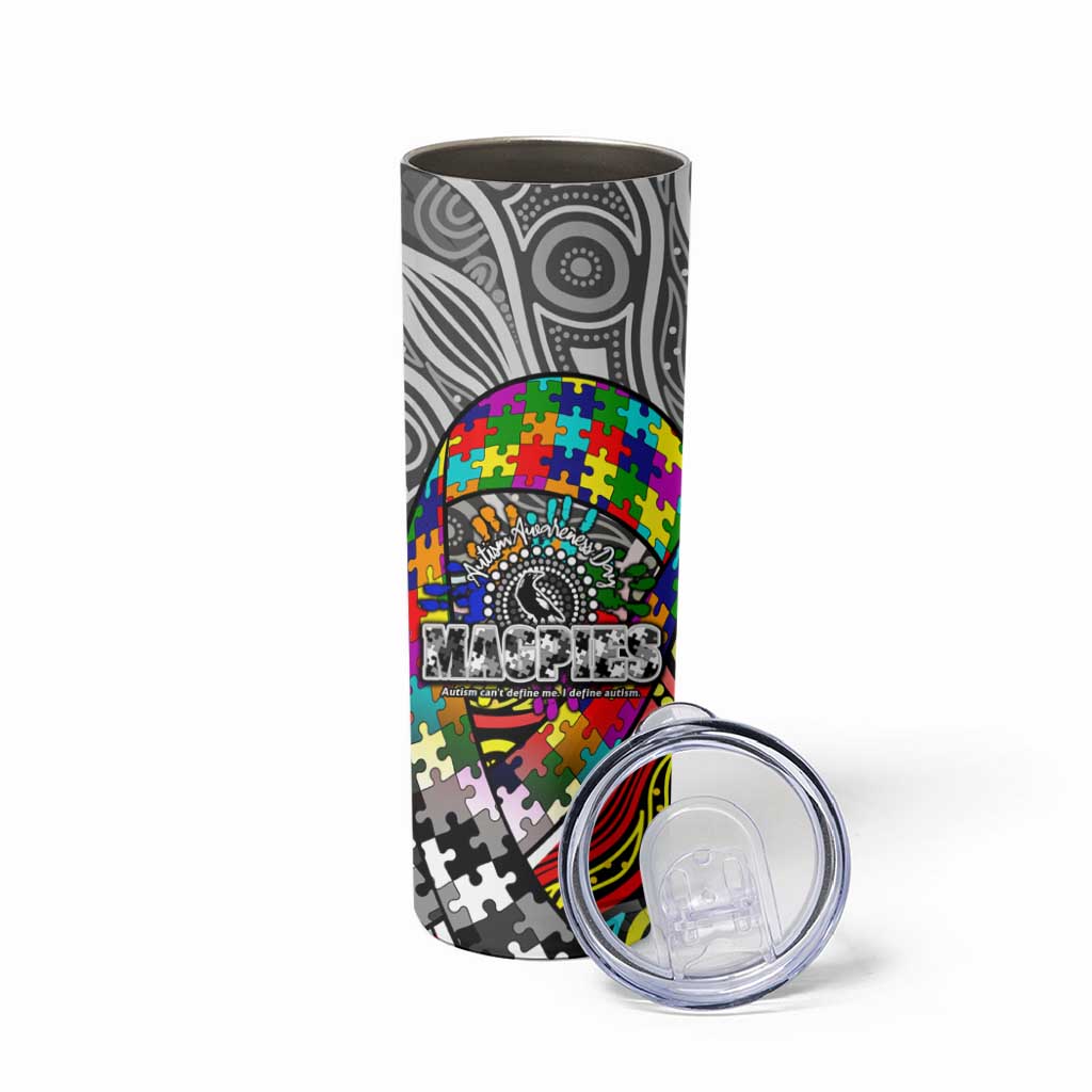Autism Awareness Australia Collingwood Magpies Skinny Tumbler Aboriginal Indigenous Art