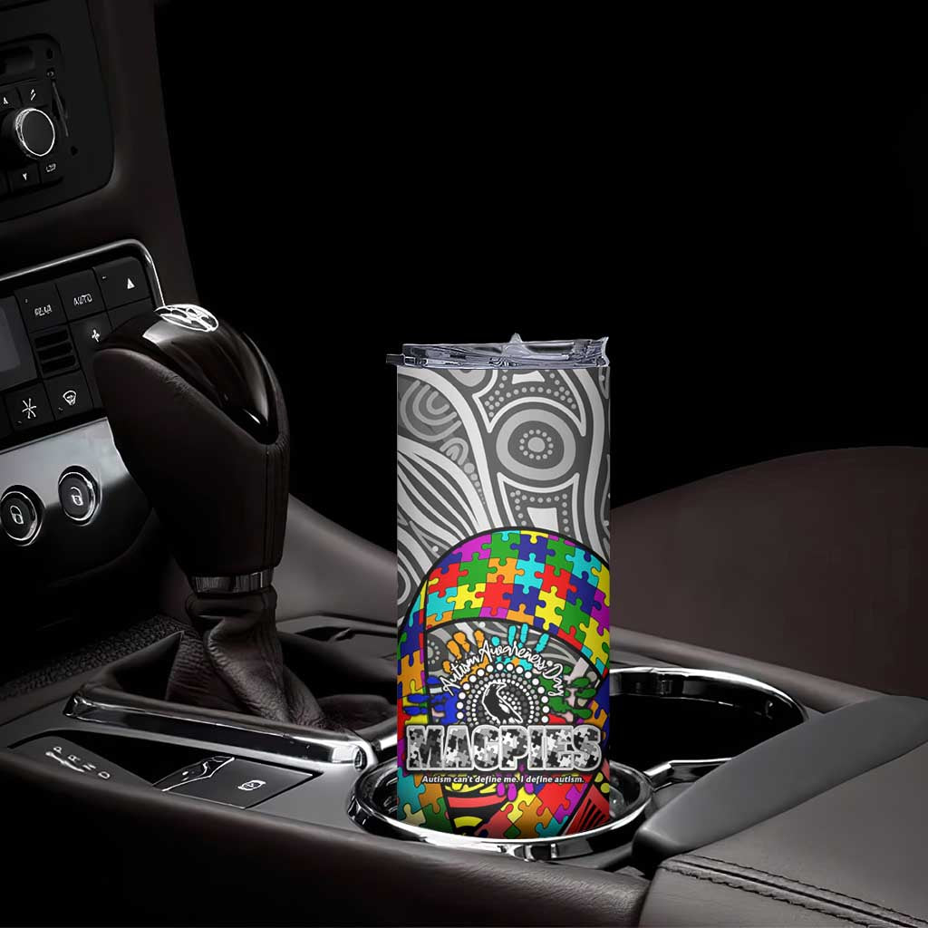 Autism Awareness Australia Collingwood Magpies Skinny Tumbler Aboriginal Indigenous Art