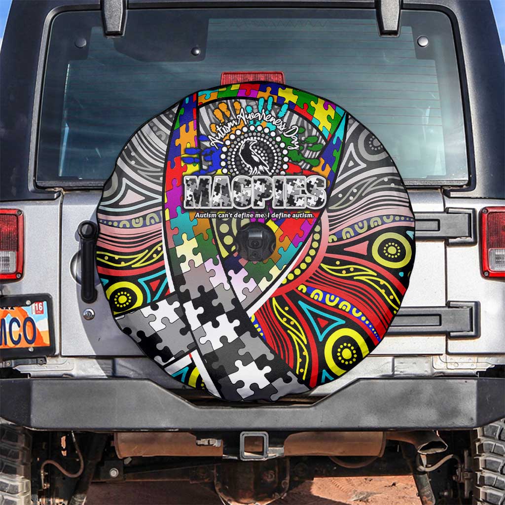 Autism Awareness Australia Collingwood Magpies Spare Tire Cover Aboriginal Indigenous Art
