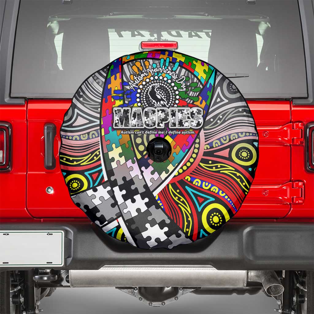 Autism Awareness Australia Collingwood Magpies Spare Tire Cover Aboriginal Indigenous Art