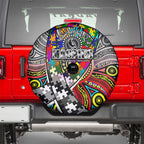 Autism Awareness Australia Collingwood Magpies Spare Tire Cover Aboriginal Indigenous Art