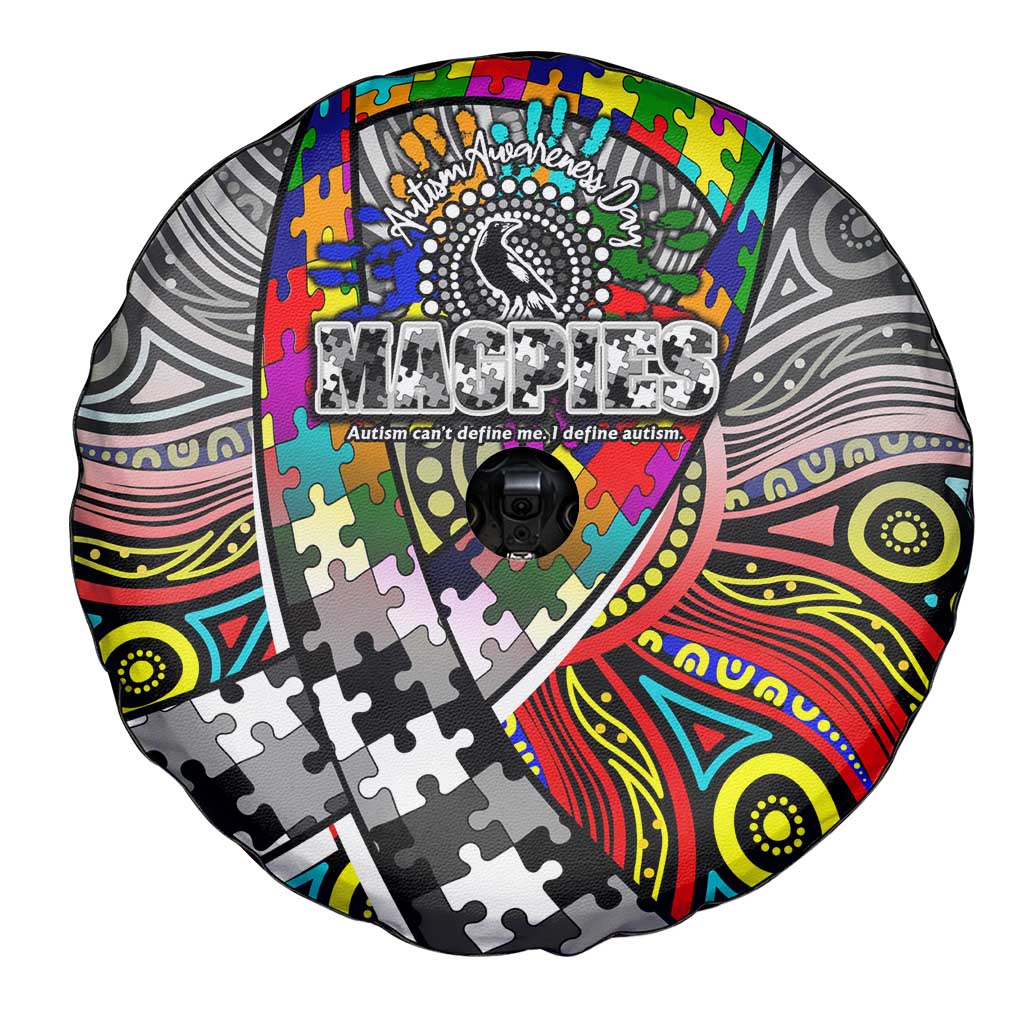Autism Awareness Australia Collingwood Magpies Spare Tire Cover Aboriginal Indigenous Art