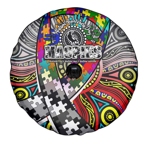 Autism Awareness Australia Collingwood Magpies Spare Tire Cover Aboriginal Indigenous Art