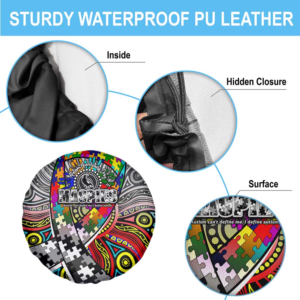Autism Awareness Australia Collingwood Magpies Spare Tire Cover Aboriginal Indigenous Art