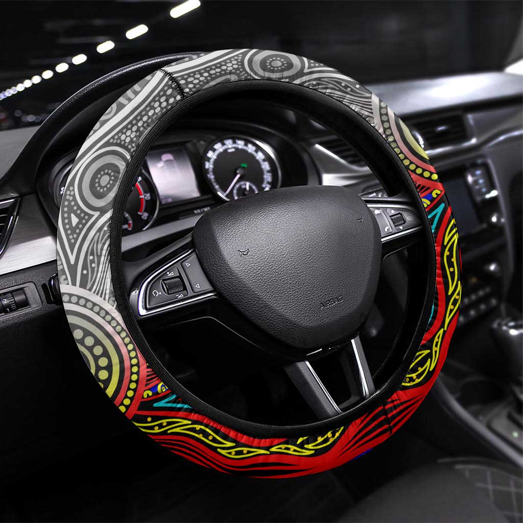 Autism Awareness Australia Collingwood Magpies Steering Wheel Cover Aboriginal Indigenous Art