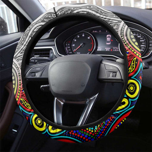 Autism Awareness Australia Collingwood Magpies Steering Wheel Cover Aboriginal Indigenous Art