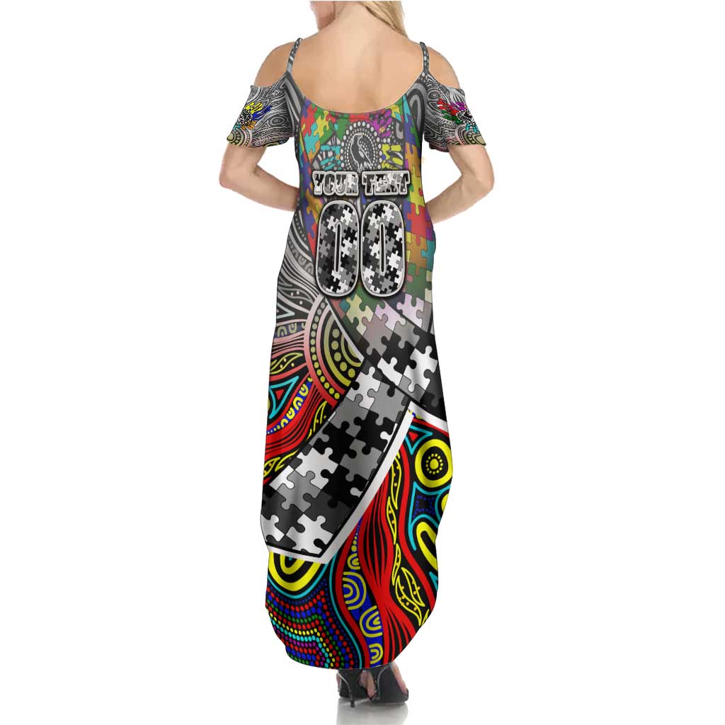 Autism Awareness Australia Collingwood Magpies Summer Maxi Dress Aboriginal Indigenous Art