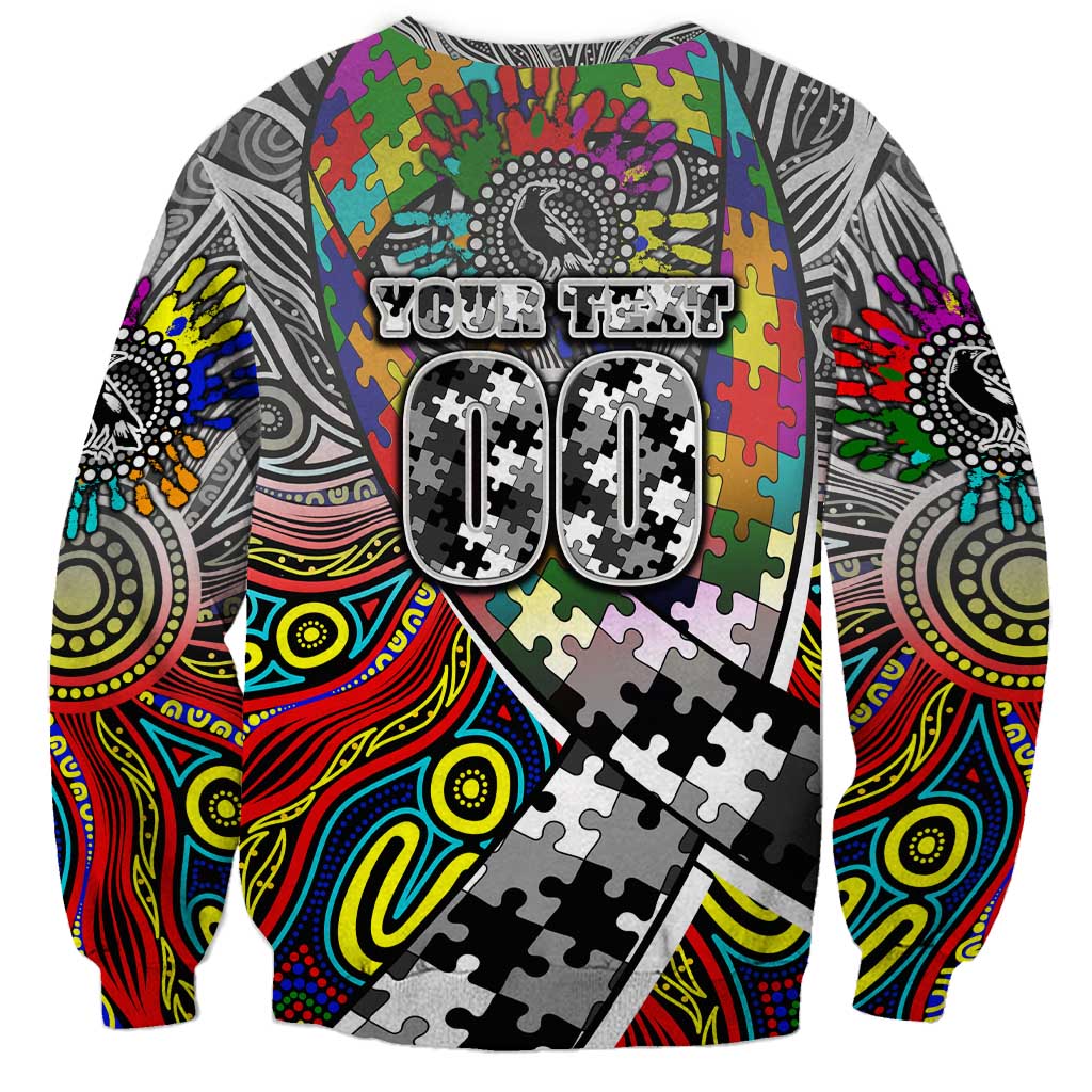 Autism Awareness Australia Collingwood Magpies Sweatshirt Aboriginal Indigenous Art