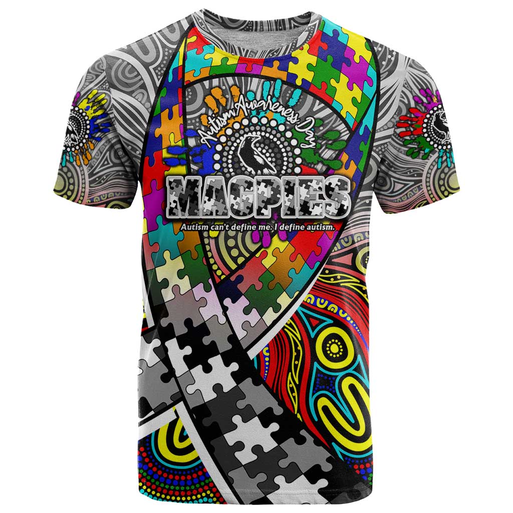 Autism Awareness Australia Collingwood Magpies T Shirt Aboriginal Indigenous Art