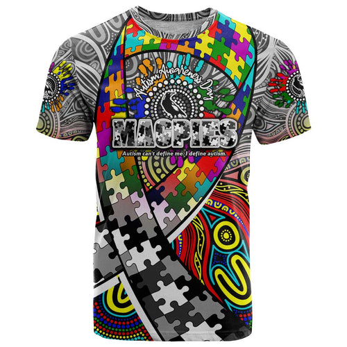Autism Awareness Australia Collingwood Magpies T Shirt Aboriginal Indigenous Art