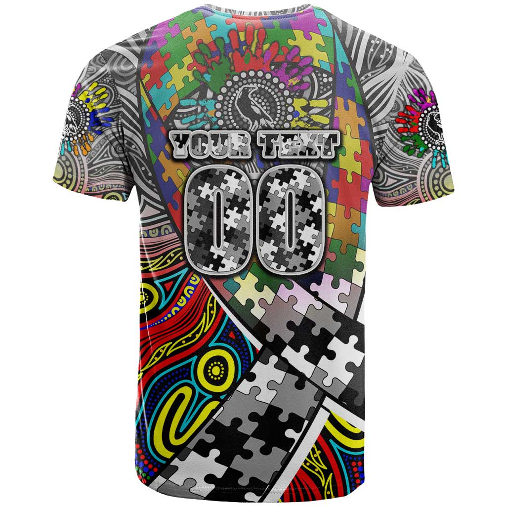 Autism Awareness Australia Collingwood Magpies T Shirt Aboriginal Indigenous Art