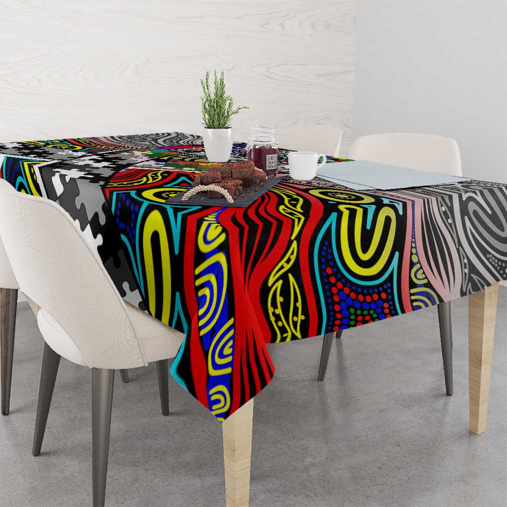 Autism Awareness Australia Collingwood Magpies Tablecloth Aboriginal Indigenous Art
