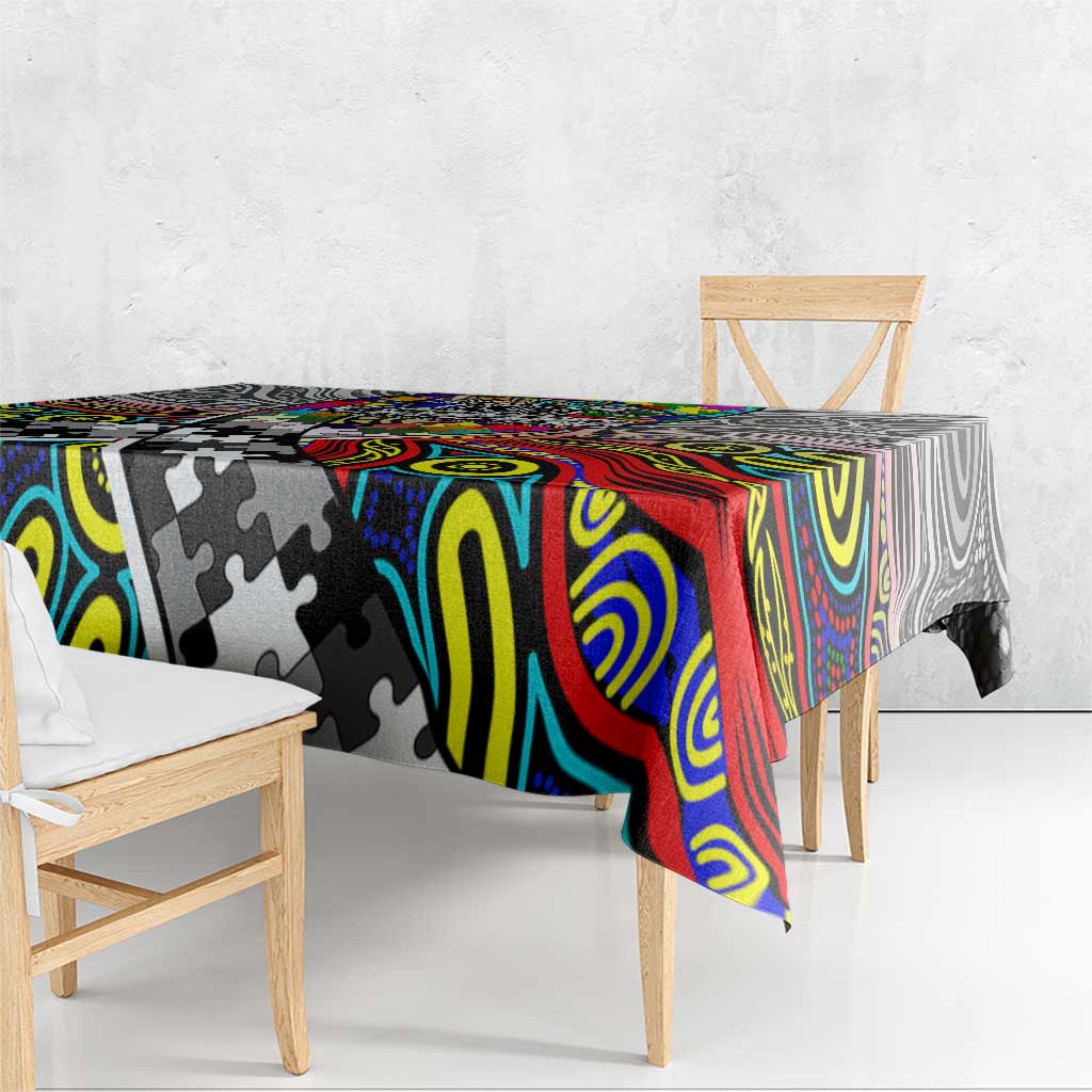 Autism Awareness Australia Collingwood Magpies Tablecloth Aboriginal Indigenous Art
