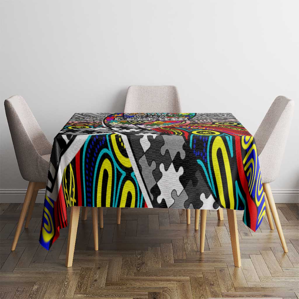 Autism Awareness Australia Collingwood Magpies Tablecloth Aboriginal Indigenous Art