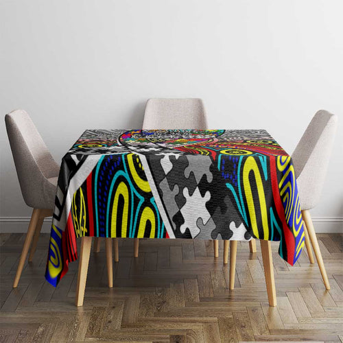 Autism Awareness Australia Collingwood Magpies Tablecloth Aboriginal Indigenous Art