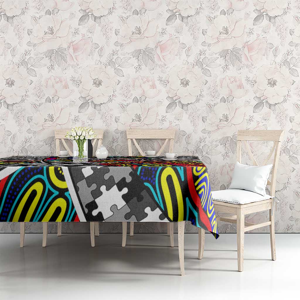Autism Awareness Australia Collingwood Magpies Tablecloth Aboriginal Indigenous Art