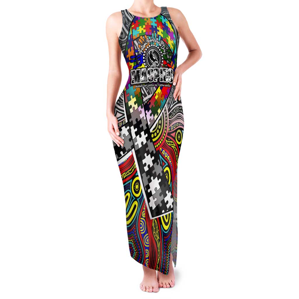 Autism Awareness Australia Collingwood Magpies Tank Maxi Dress Aboriginal Indigenous Art