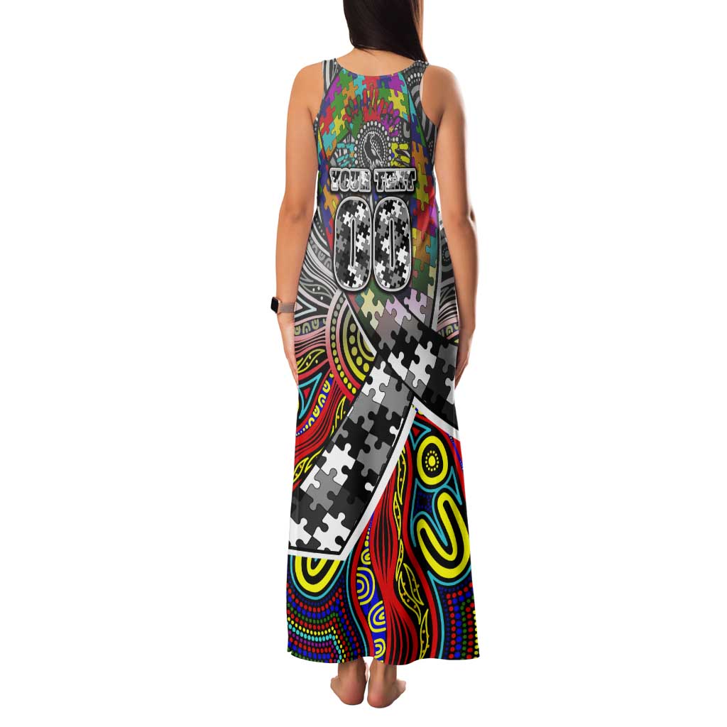Autism Awareness Australia Collingwood Magpies Tank Maxi Dress Aboriginal Indigenous Art