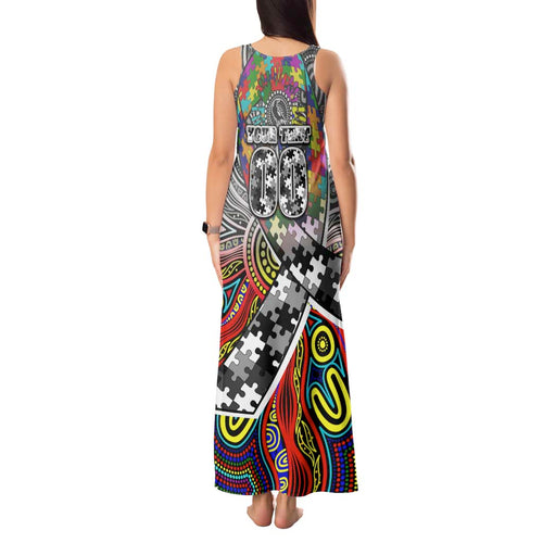 Autism Awareness Australia Collingwood Magpies Tank Maxi Dress Aboriginal Indigenous Art