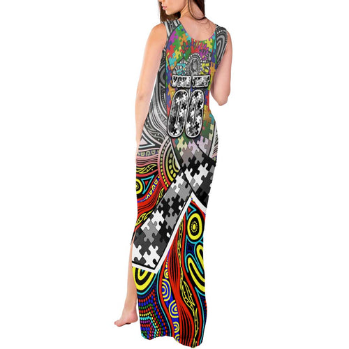 Autism Awareness Australia Collingwood Magpies Tank Maxi Dress Aboriginal Indigenous Art