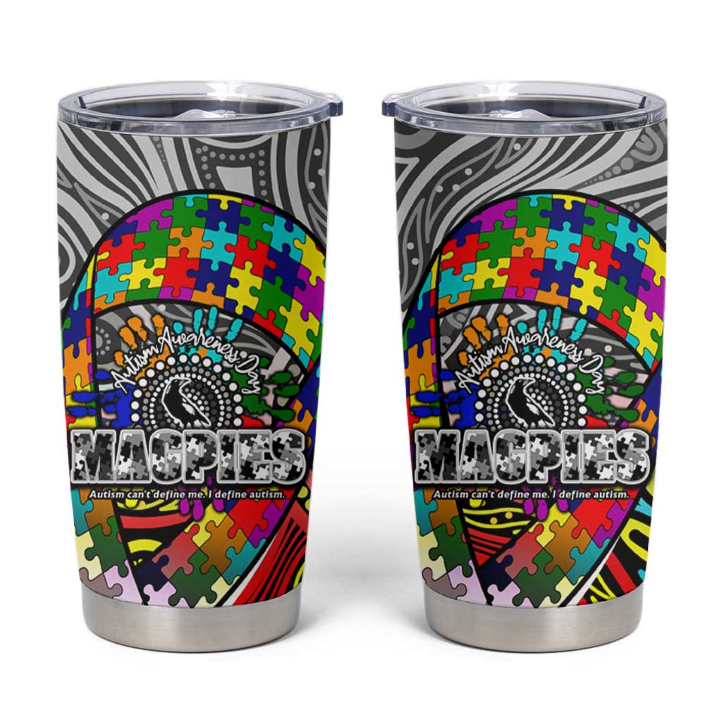Autism Awareness Australia Collingwood Magpies Tumbler Cup Aboriginal Indigenous Art