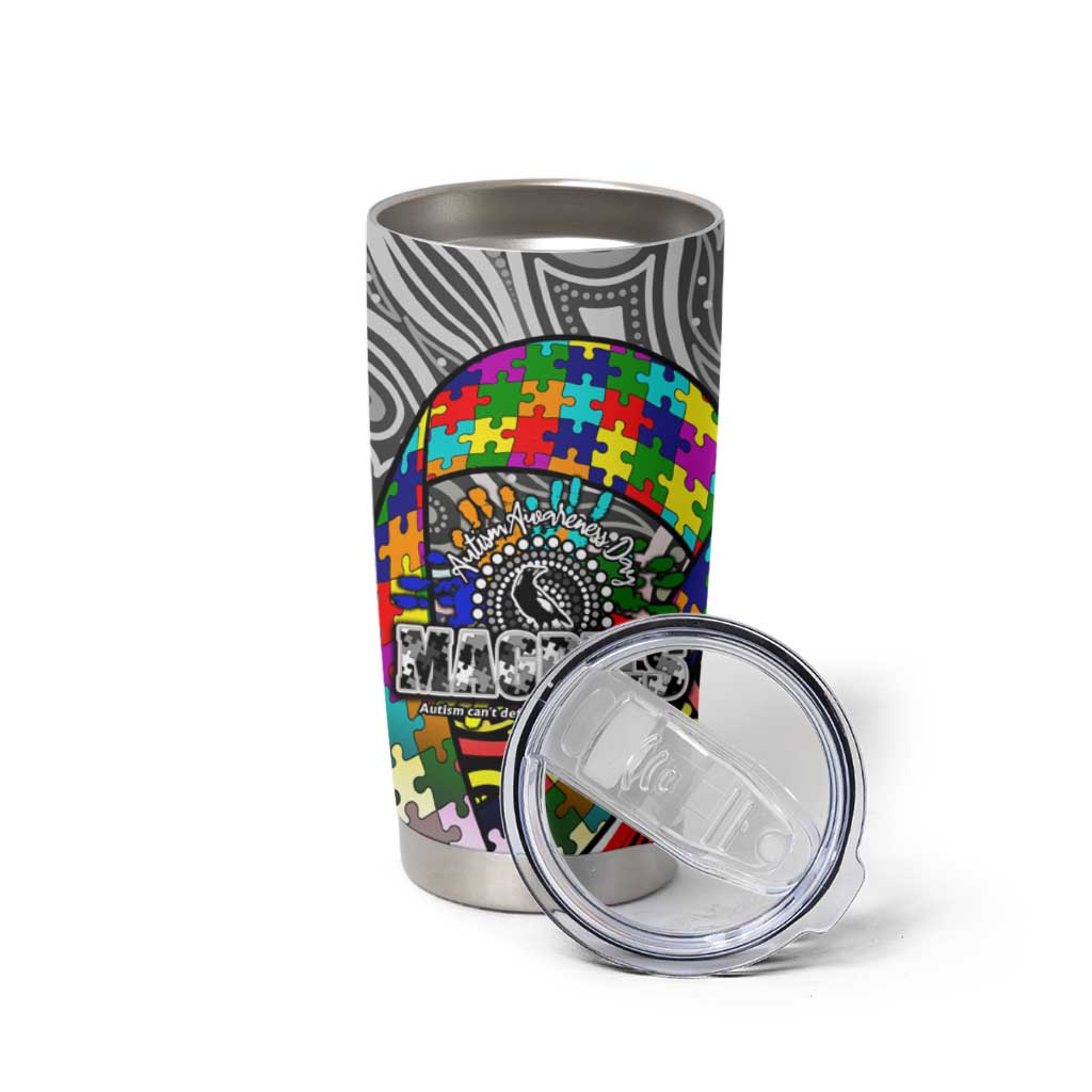 Autism Awareness Australia Collingwood Magpies Tumbler Cup Aboriginal Indigenous Art