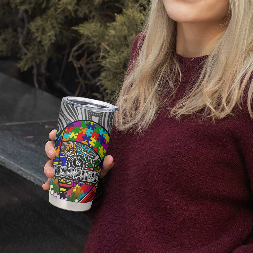 Autism Awareness Australia Collingwood Magpies Tumbler Cup Aboriginal Indigenous Art