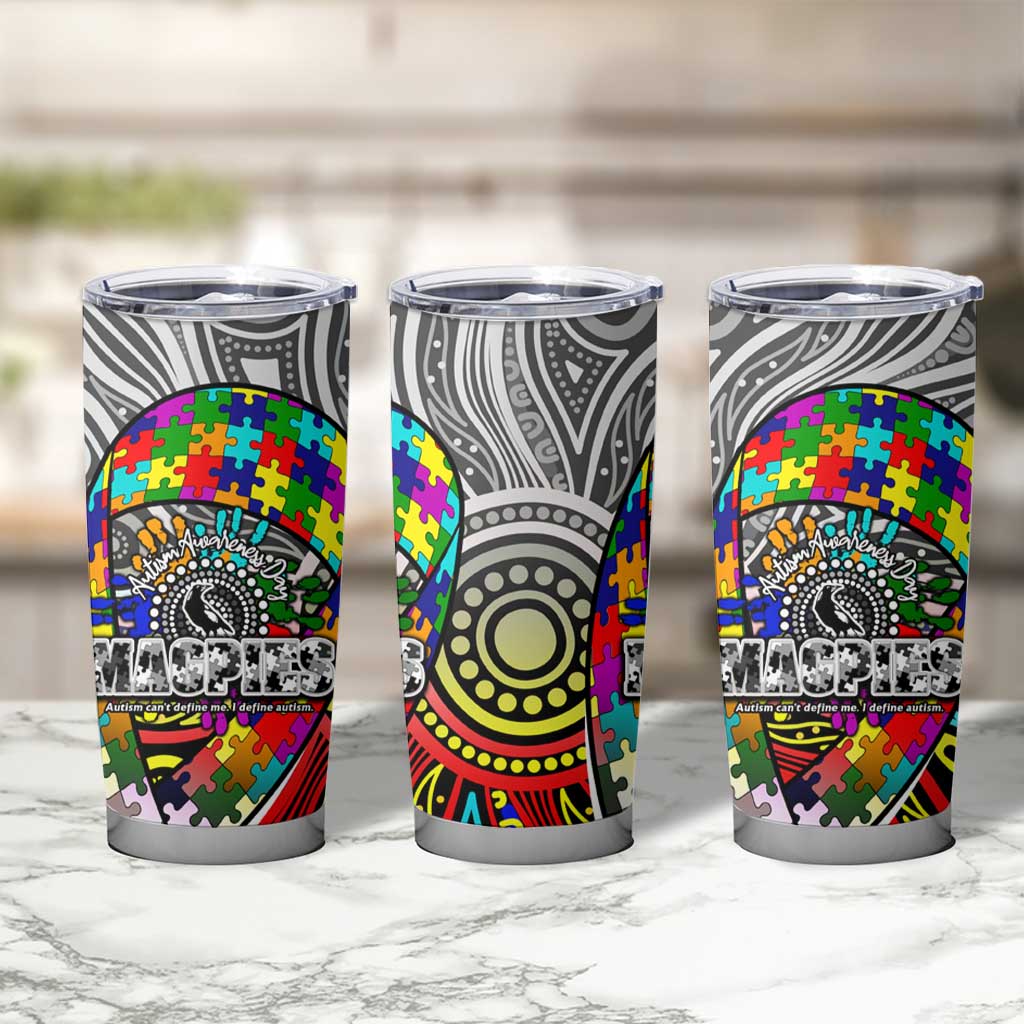 Autism Awareness Australia Collingwood Magpies Tumbler Cup Aboriginal Indigenous Art