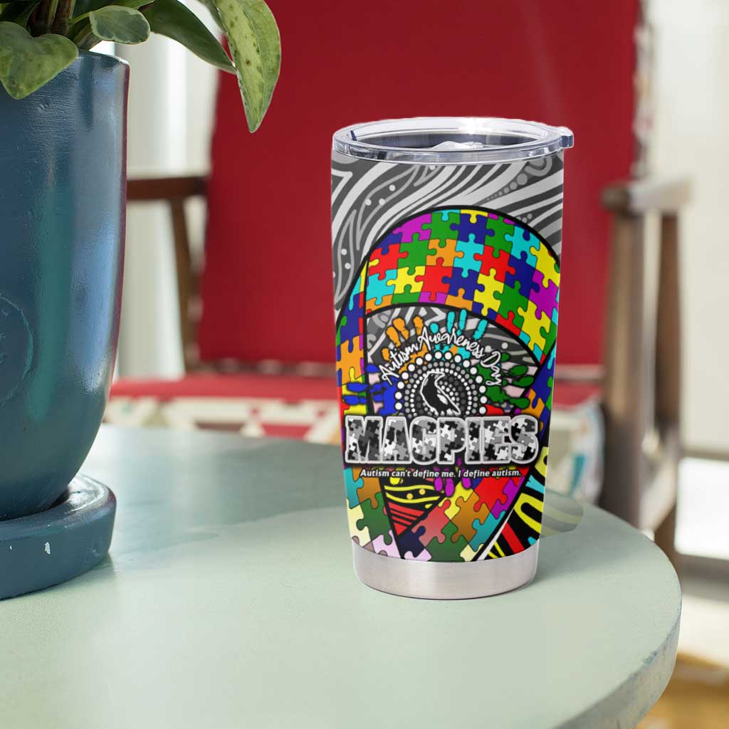 Autism Awareness Australia Collingwood Magpies Tumbler Cup Aboriginal Indigenous Art