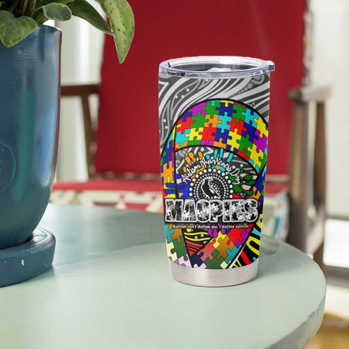 Autism Awareness Australia Collingwood Magpies Tumbler Cup Aboriginal Indigenous Art