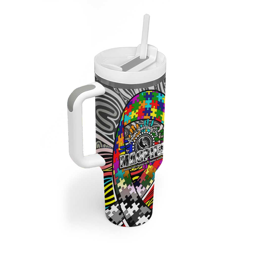 Autism Awareness Australia Collingwood Magpies Tumbler With Handle Aboriginal Indigenous Art