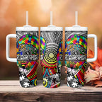 Autism Awareness Australia Collingwood Magpies Tumbler With Handle Aboriginal Indigenous Art