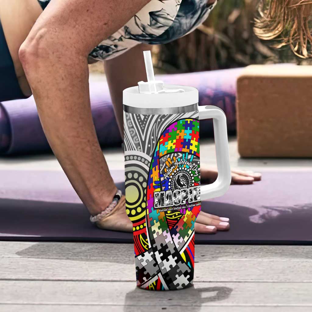 Autism Awareness Australia Collingwood Magpies Tumbler With Handle Aboriginal Indigenous Art