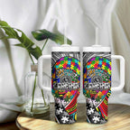 Autism Awareness Australia Collingwood Magpies Tumbler With Handle Aboriginal Indigenous Art