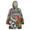 Autism Awareness Australia Collingwood Magpies Wearable Blanket Hoodie Aboriginal Indigenous Art