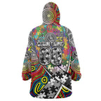 Autism Awareness Australia Collingwood Magpies Wearable Blanket Hoodie Aboriginal Indigenous Art