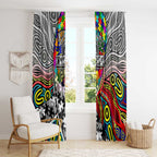 Autism Awareness Australia Collingwood Magpies Window Curtain Aboriginal Indigenous Art