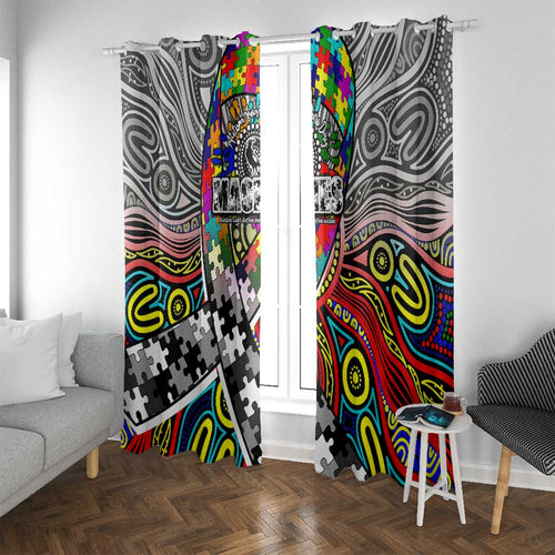 Autism Awareness Australia Collingwood Magpies Window Curtain Aboriginal Indigenous Art