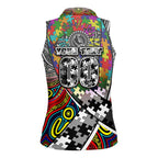 Autism Awareness Australia Collingwood Magpies Women Sleeveless Polo Shirt Aboriginal Indigenous Art