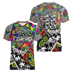 Autism Awareness Australia Collingwood Magpies Women V-Neck T-Shirt Aboriginal Indigenous Art