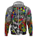 Autism Awareness Australia Collingwood Magpies Zip Hoodie Aboriginal Indigenous Art