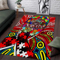 Autism Awareness Australia Essendon Bombers Area Rug Aboriginal Indigenous Art