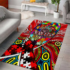Autism Awareness Australia Essendon Bombers Area Rug Aboriginal Indigenous Art