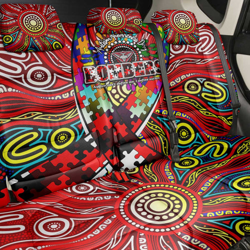 Autism Awareness Australia Essendon Bombers Back Car Seat Cover Aboriginal Indigenous Art