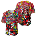 Autism Awareness Australia Essendon Bombers Baseball Jersey Aboriginal Indigenous Art